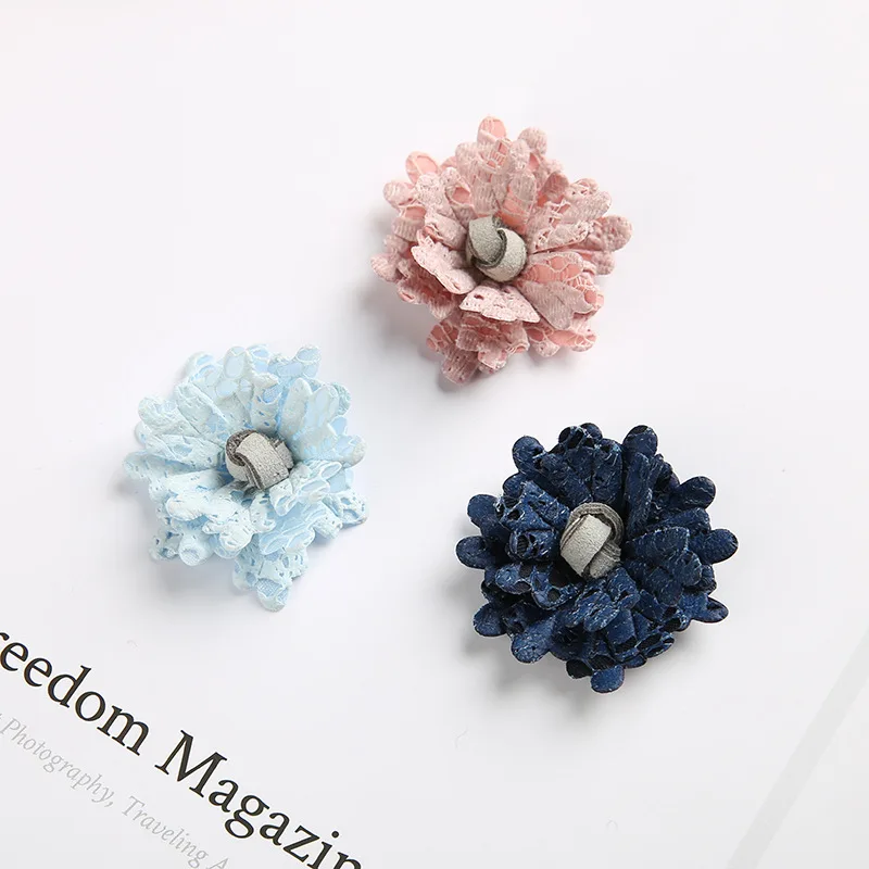 30pcs/lot Artificial Elegant lace mesh Fabric Flowers For Girls DIY Ornaments Hair Decorative Accessories | Дом и сад
