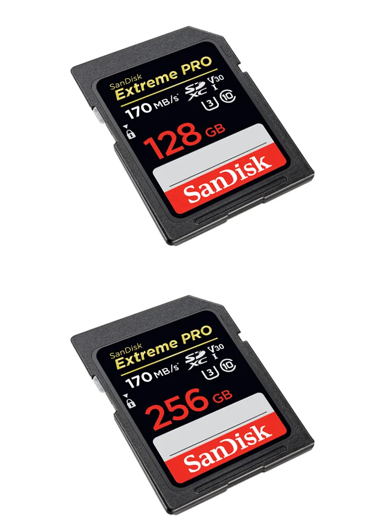 Карта памяти SanDisk Extreme Pro, 32 ГБ, 64 ГБ, 128 ГБ, SDHC, SDXC, UHS-I, класс 10, 95 м/с, поддержка U3, 4 K, для цифровой камеры