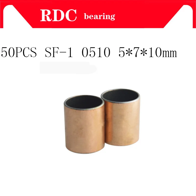 

Free shipping 50pcs SF-1 0510 5x7x10 mm High quality Self Lubricating Composite Bearing Bushing Sleeve SF1 5*7*10mm