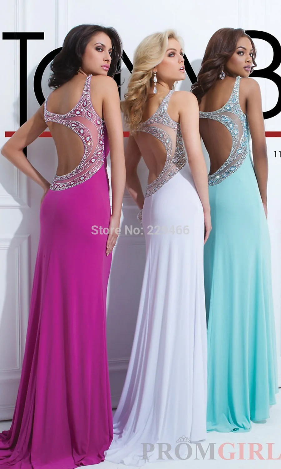 2014 New Arrival Long Fashion Formal Open Back Evening Dresses Red Royal Blue Black Custom Made Crystal Prom Dress | Свадьбы и