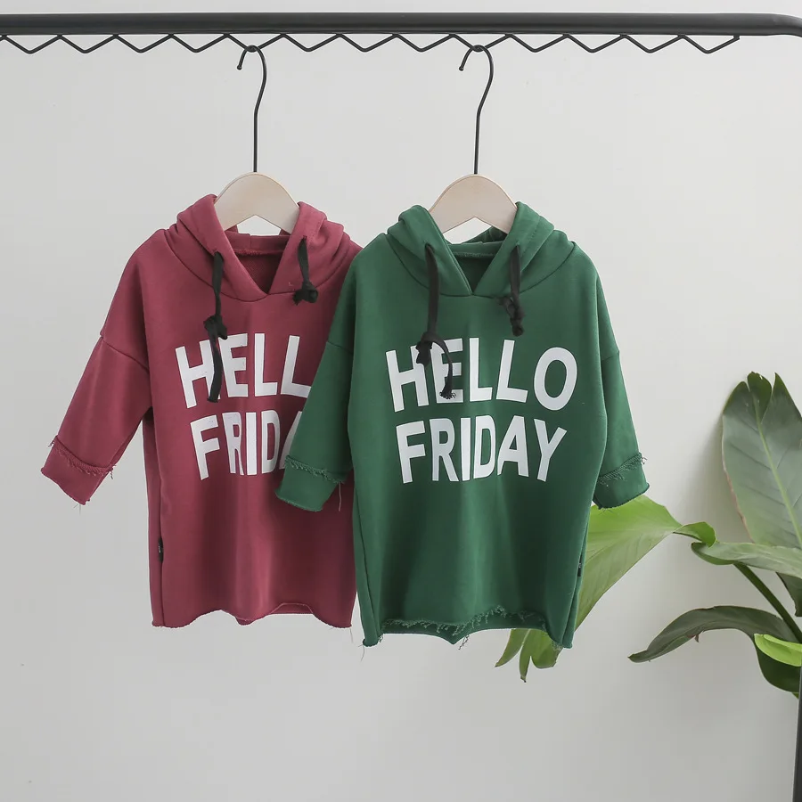 Fashion Hooded Hoodies Newborn Infant Baby Girls and Boys Letter Printed Long Sleeve Sweatshirt Tops Hoodie Clothes | Детская одежда и