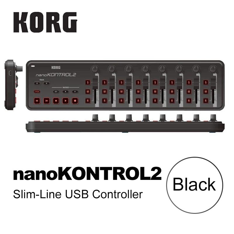 nanoKONTROL2-Black Korg nanoKEY2 nanoPAD2 nanoKONTROL2 Slim-Line USB MIDI колодки 16 Триппер колодки с USB кабелем - Цвет: nanoKONTROL2-Black