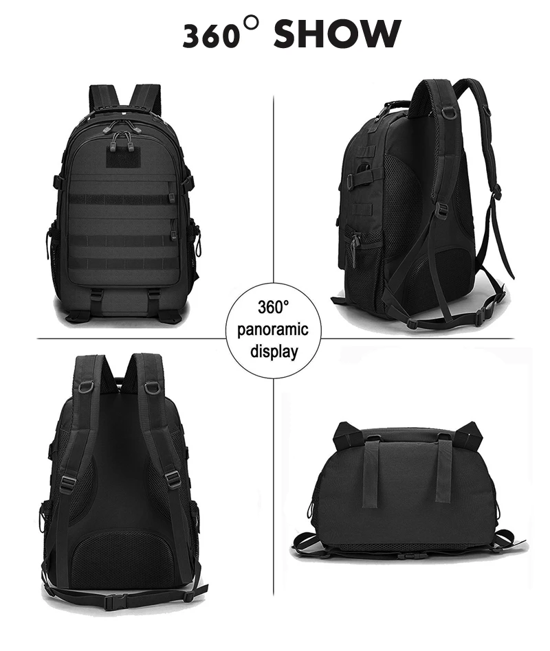 35L/40L тактический рюкзак Для мужчин 15 дюймового ноутбука зарядка через usb армии мешок большой Ёмкость водостойкий открытый рюкзак