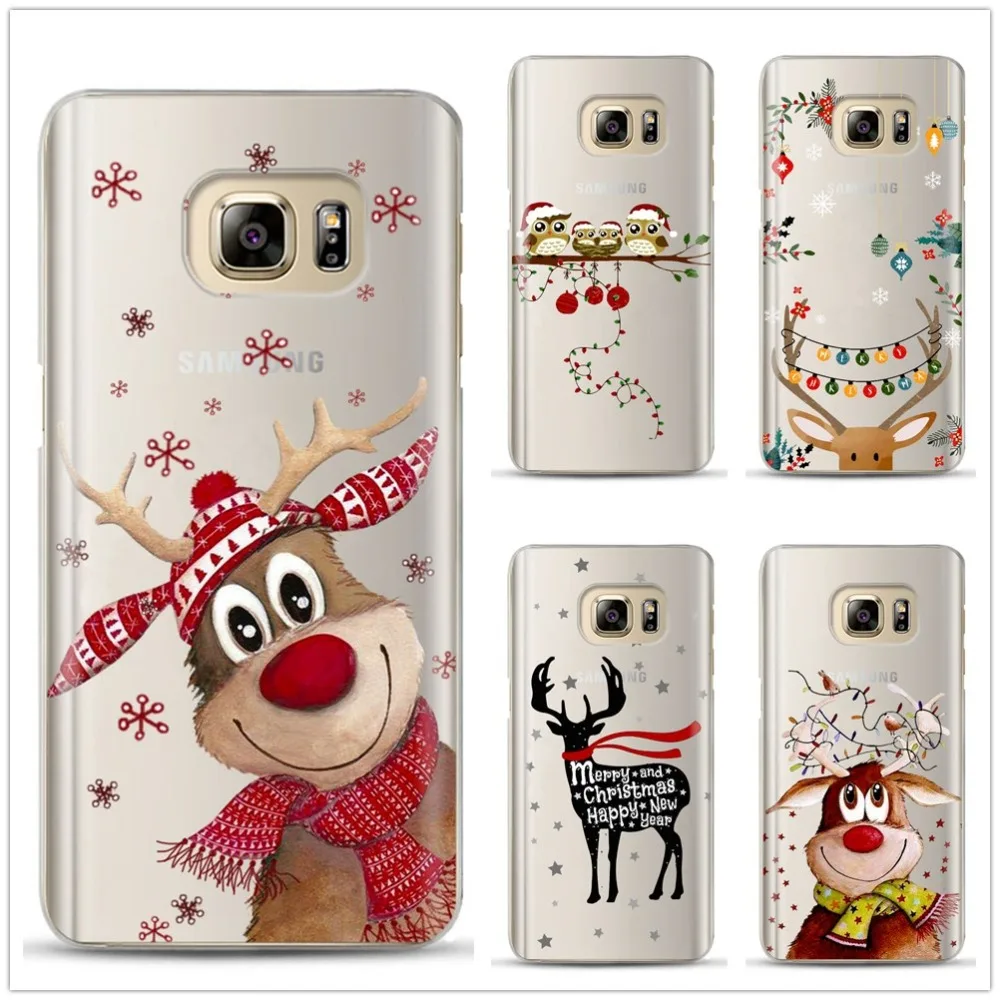 Merry Christmas Silicone Phone Case Cover For Samsung Galaxy S6 S7 Edge S8 S9 Plus J3 J4 J5 J6 J7 2017 Note 8 9 A6 A8 Plus 2018