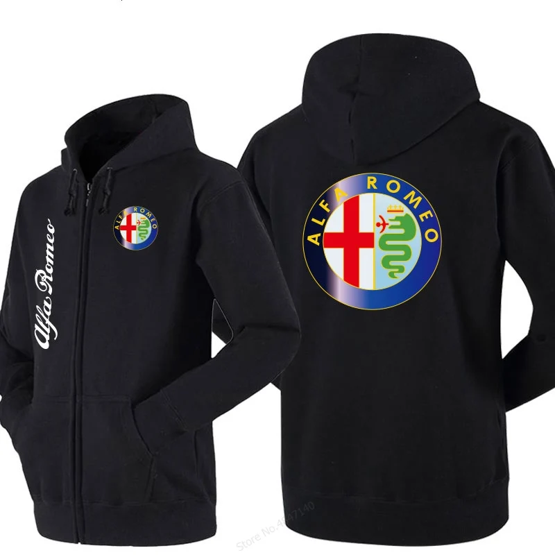 Зимние мужские толстовки на молнии Alfa Romeo толстовка с капюшоном повседневные