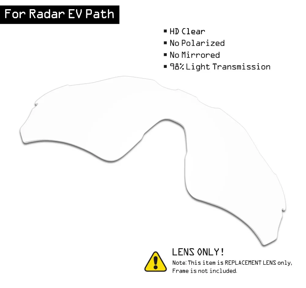 SmartVLT Sunglasses Replacement Lenses for Oakley Radar EV Path - HD Clear