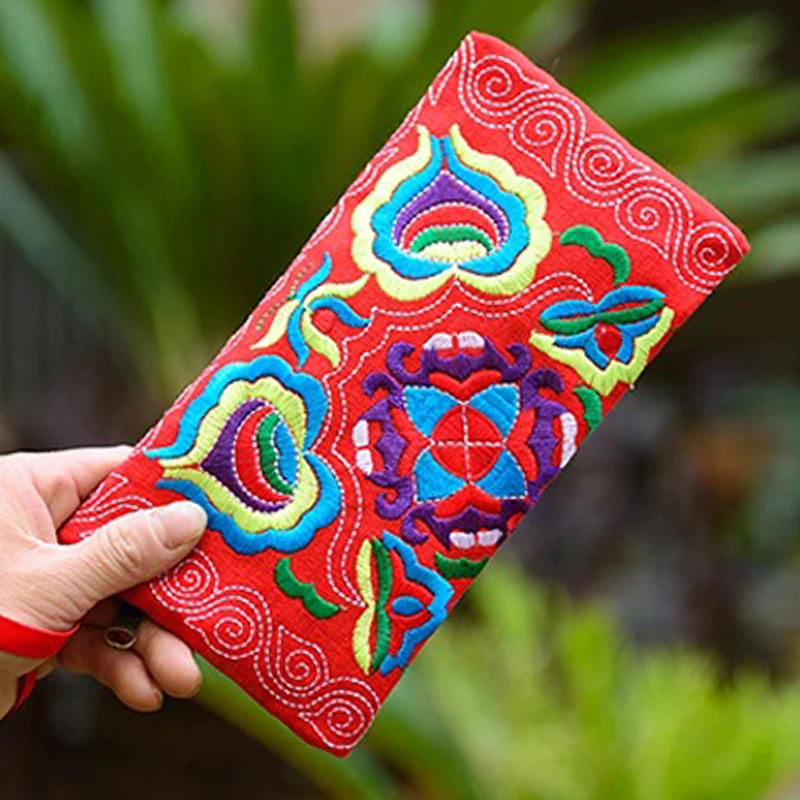 Китайский холщовый кошелек ручной работы с цветочной вышивкой клатч сумка для