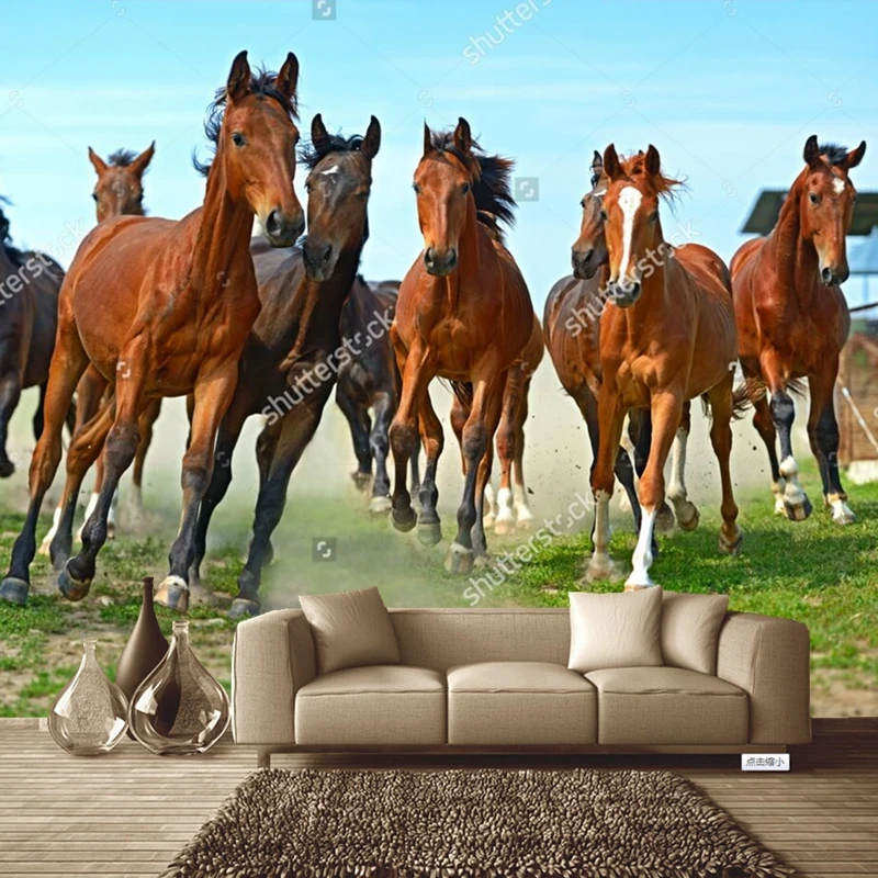 Изготовленные на заказ современные обои табун лошадь 3D фотообои для гостиная
