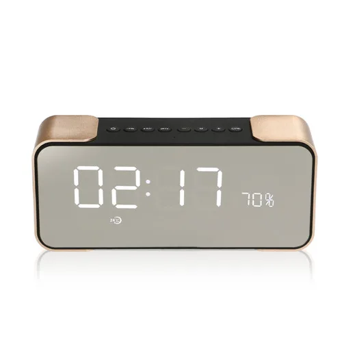 Gold TOPROAD Bluetooth динамик беспроводной стерео алюминиевый Parlante портативный fm-радио Altavoz поддержка времени часы Будильник TF линия в - Цвет: Gold