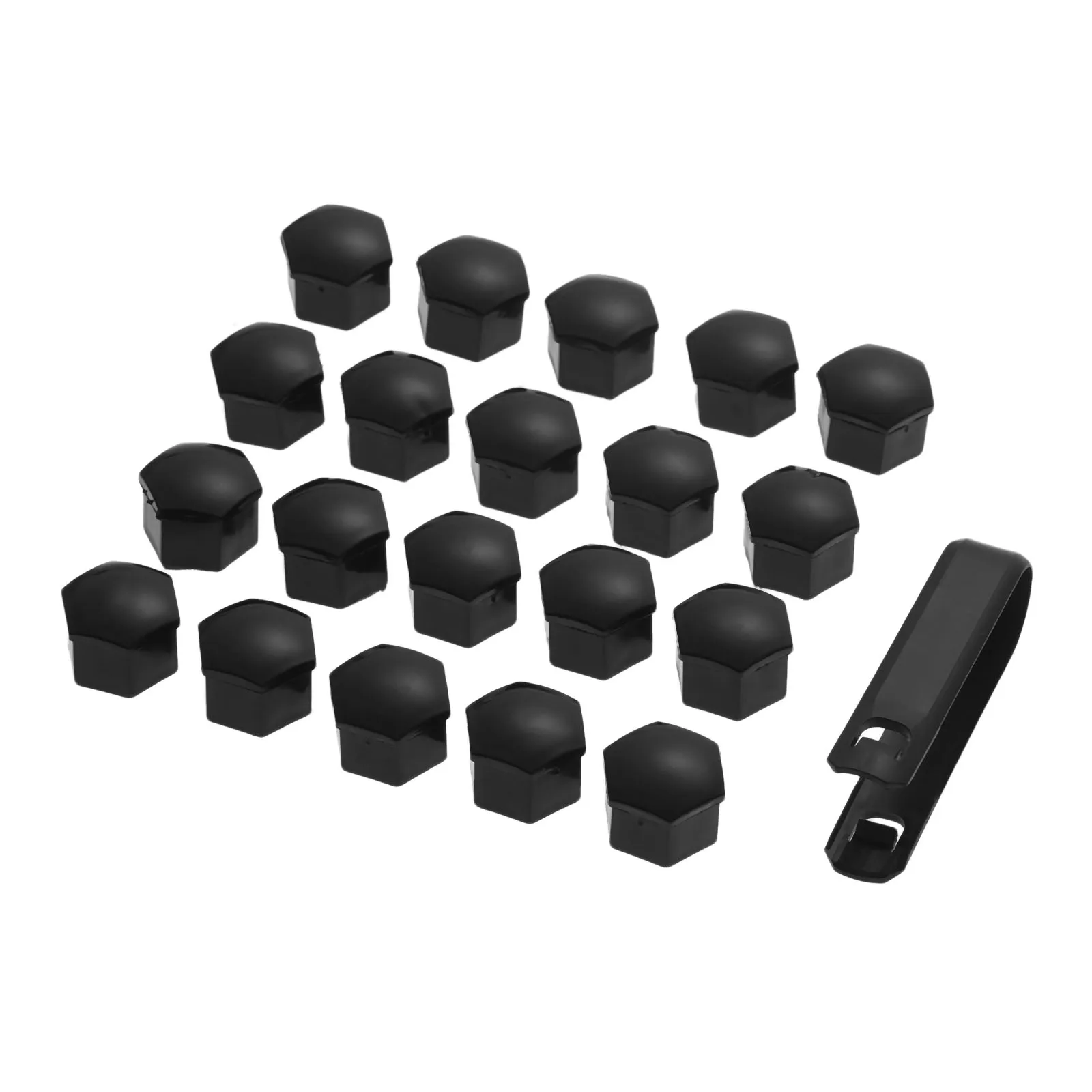T39 17mm Black 20 шт. колпачки для автомобильных колес 17 19 21 мм колпачки для автомобильных шин+ инструмент для удаления болтов диски специальная защита гнезда защита от пыли автомобильный Стайлинг - Название цвета: T39 17mm Black