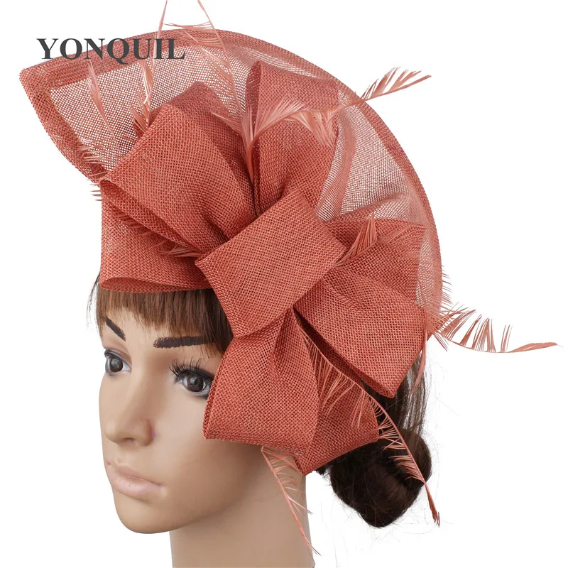 

Ladies grey feather Fascinator Hat Vintage Fashion Women wedding Party Elegant Fascinators Hair Accessories or multicolors SYF66