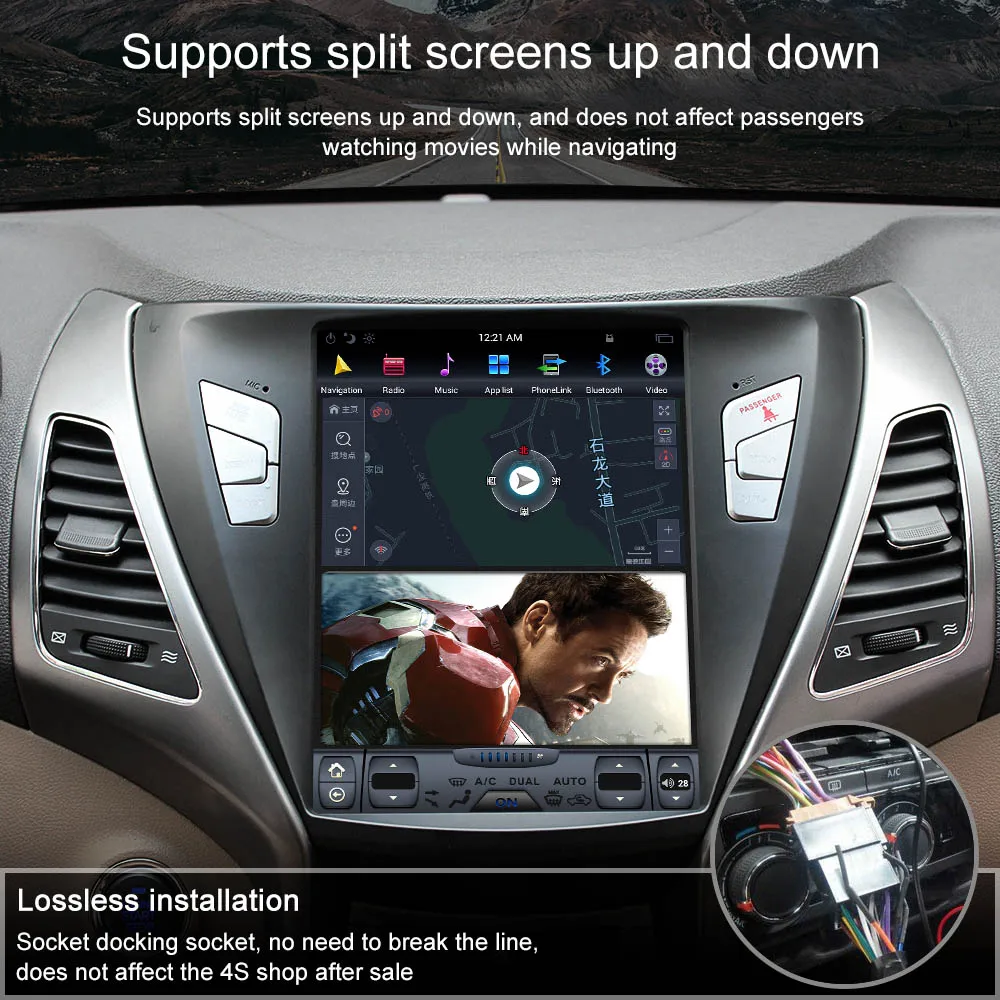 Tesla стиль автомобильный dvd-плеер на основе Android gps навигация для hyundai Elantra- автомобильное Стерео Радио мультимедийный плеер головное устройство AP