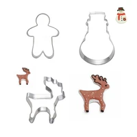 3pcsset cookie cutter christmas biscuit press icing set stamp mold stainless steel cake decorating tools kitchen fondant