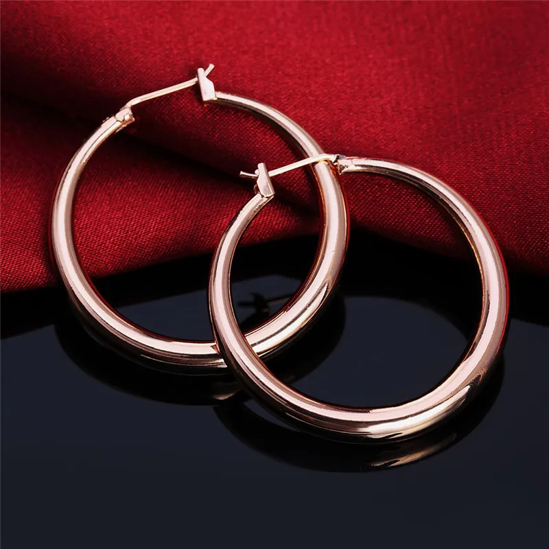 Новые популярные розовое золото Толстый Круглый креольские серьги-кольца Классический пирсинг модные женские туфли Jewelry Повседневное Спортивная ювелирных изделий