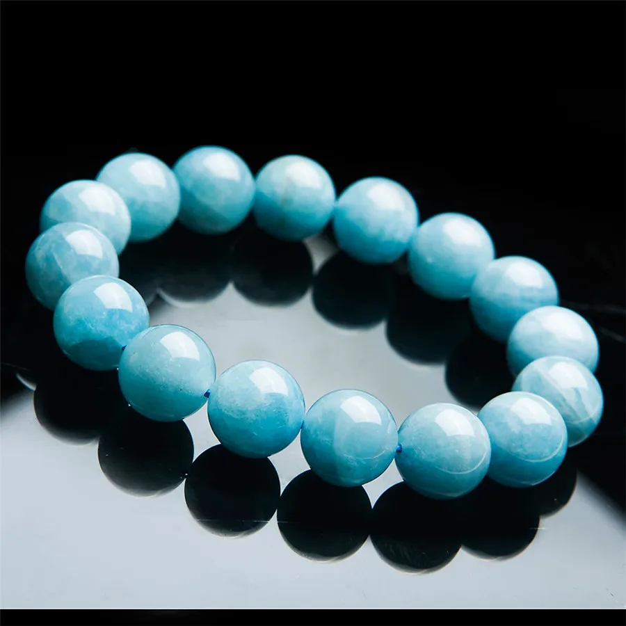 Натуральный Синий Аквамариновый браслет женский мужской большой