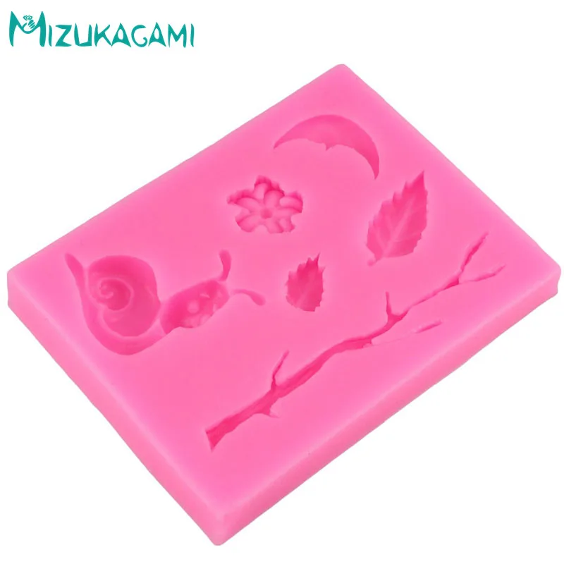 New Snail Shape Chocolate Silicone Mold Leaf Cake Decoration Tool Candy Pudding Kitchen Baking Tools MJ-01615 | Дом и сад
