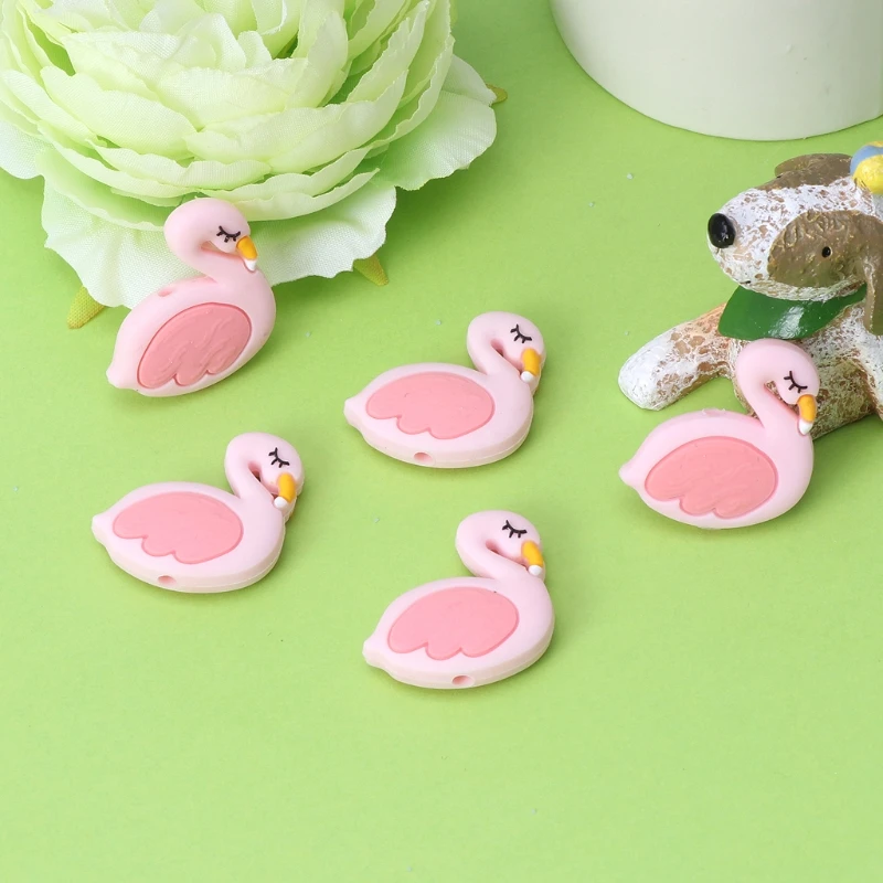 Силиконовые бусины Фламинго милые забавные DIY ювелирные изделия Детские