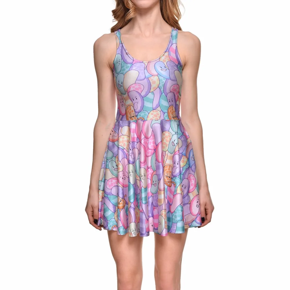 Женское платье большого размера сексуальное с цифровой печатью и забавным лицом