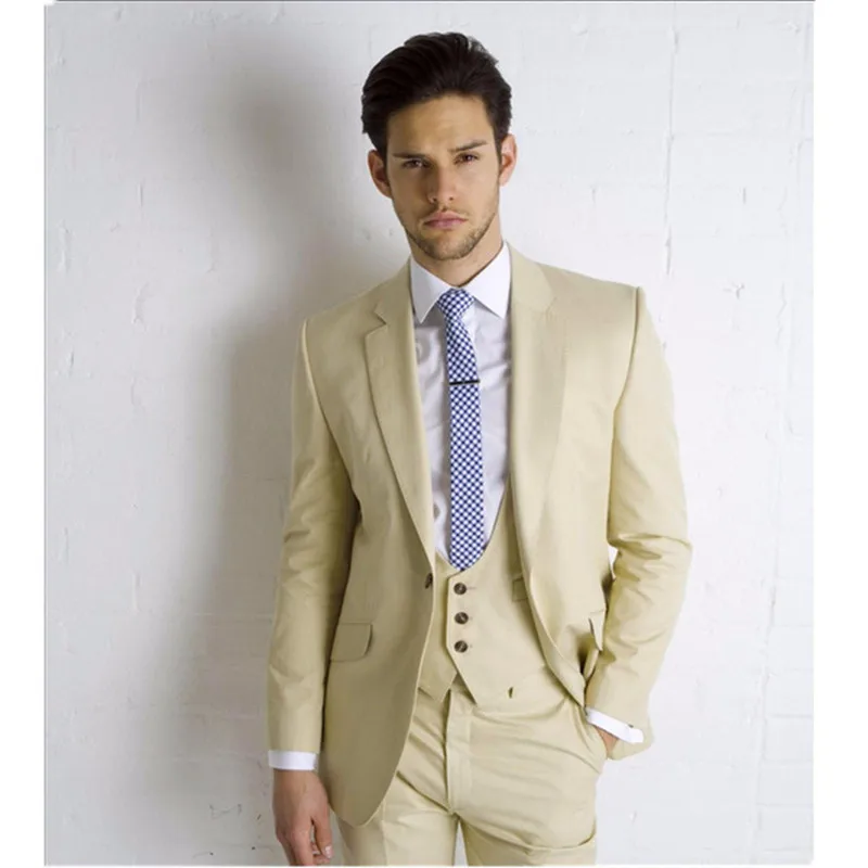 

Новинка 2017 самые последние модели брюк для костюма Для мужчин костюм бежевый Для мужчин v-образный вырез, петличный смокинг формальный комплект со смокингом жениха Для мужчин костюмы Slim Fit Для мужчин костюм