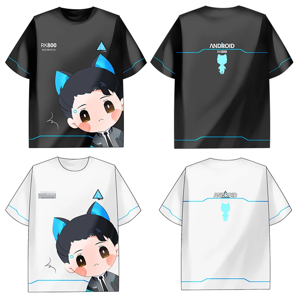 Игра Детройт стать футболка с изображением человека Косплей Conner RK800 костюм