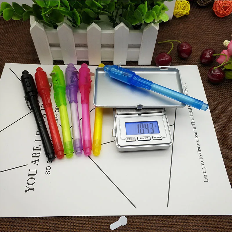 1Pcs Magic 2 in 1 cute creative magic UV light invisible ink pen children's student fun mark | Канцтовары для офиса и дома