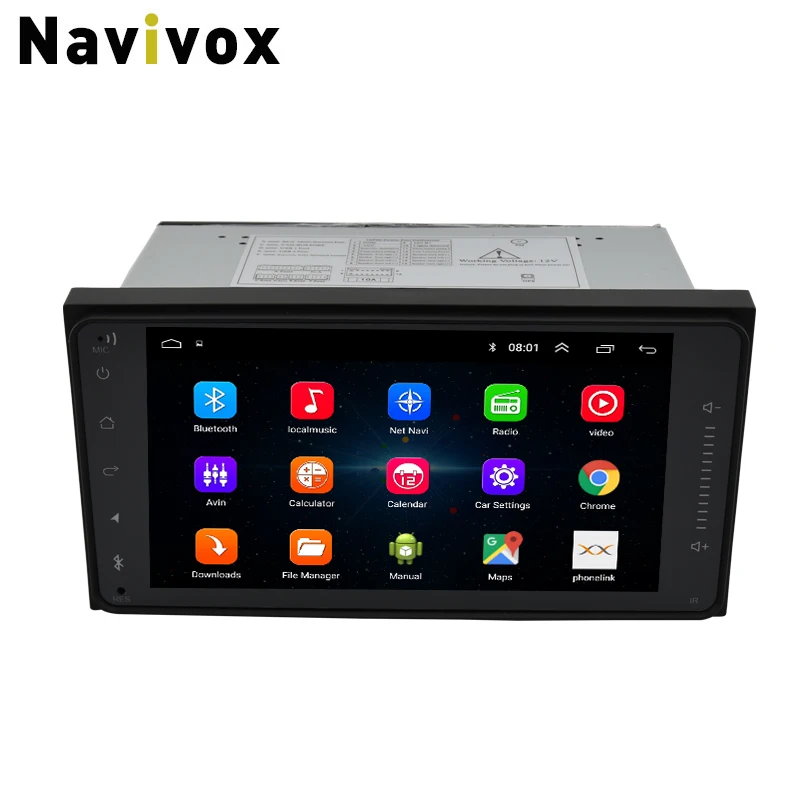 Navivox " Android 8,1 4 ядра 2Din автомобильный медиаплеер для Corolla E120 Toyota RAV4 Hilux Fortuner Innova Prado без DVD