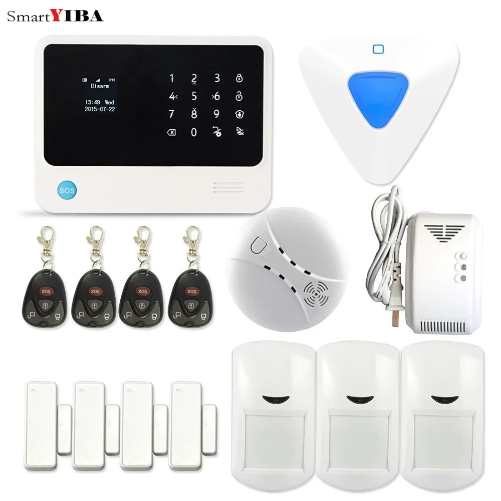 SmartYIBA Аварийная сигнализация WiFi GSM SMS оповещение о пожаре IP HD камера беспроводная