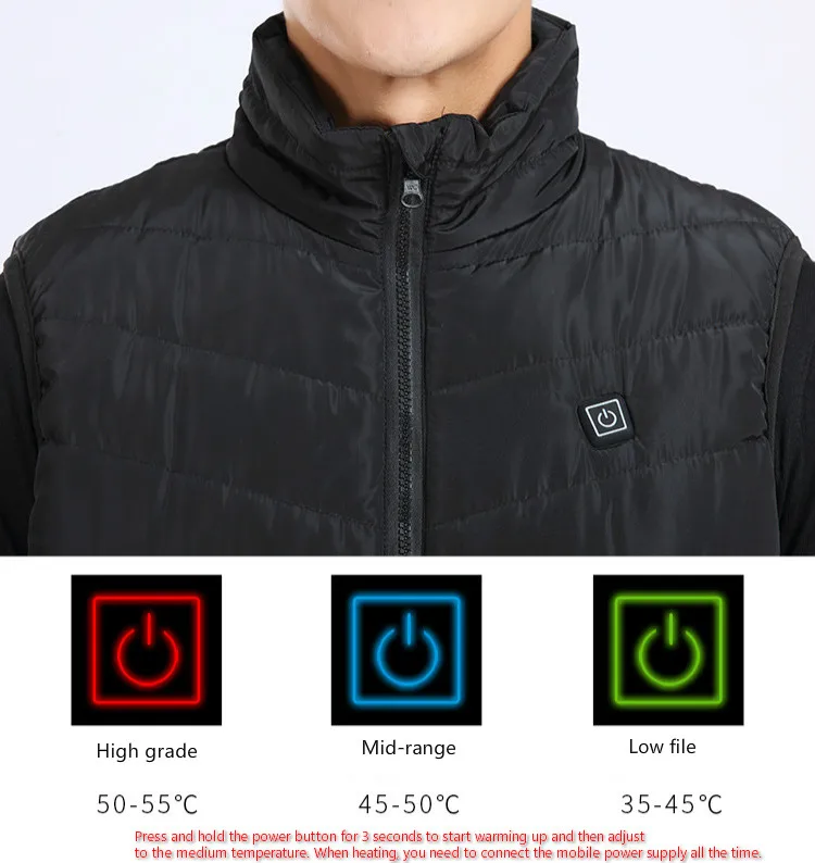 Мужская интеллектуальная нагревательная жилетка куртка для зимы одежда нагрева