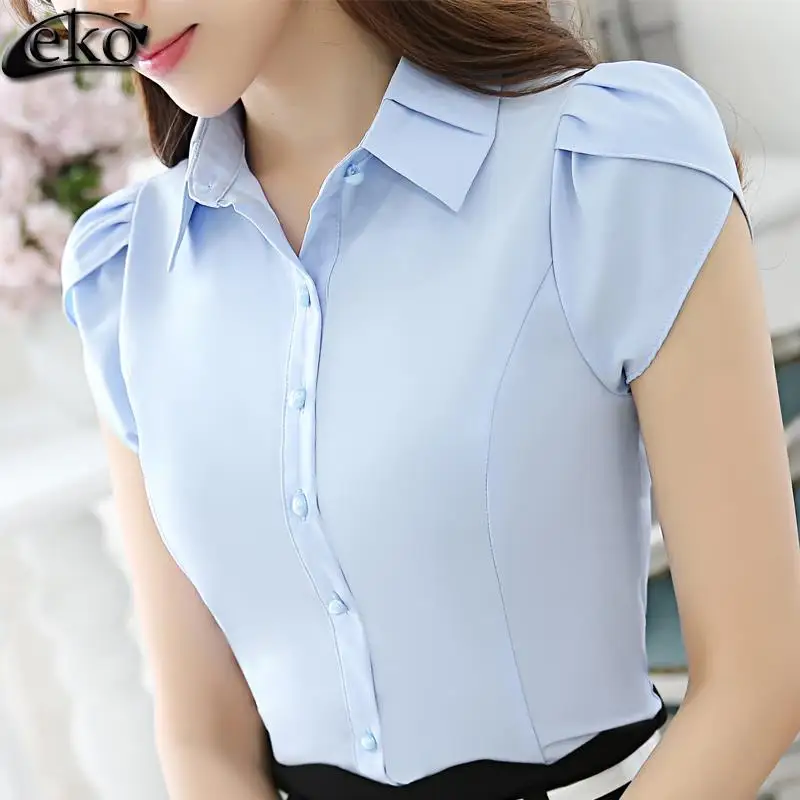 Женская блузка женские топы лето 2016 Модный пуловер с коротким рукавом бабочкой