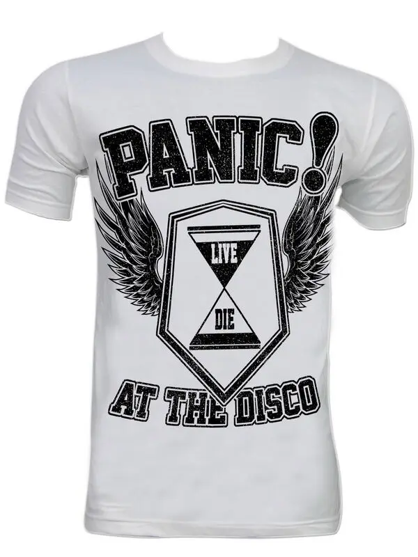 Паника! Мужская и Женская белая футболка в стиле панк at the Disco Brendon Urie свободные