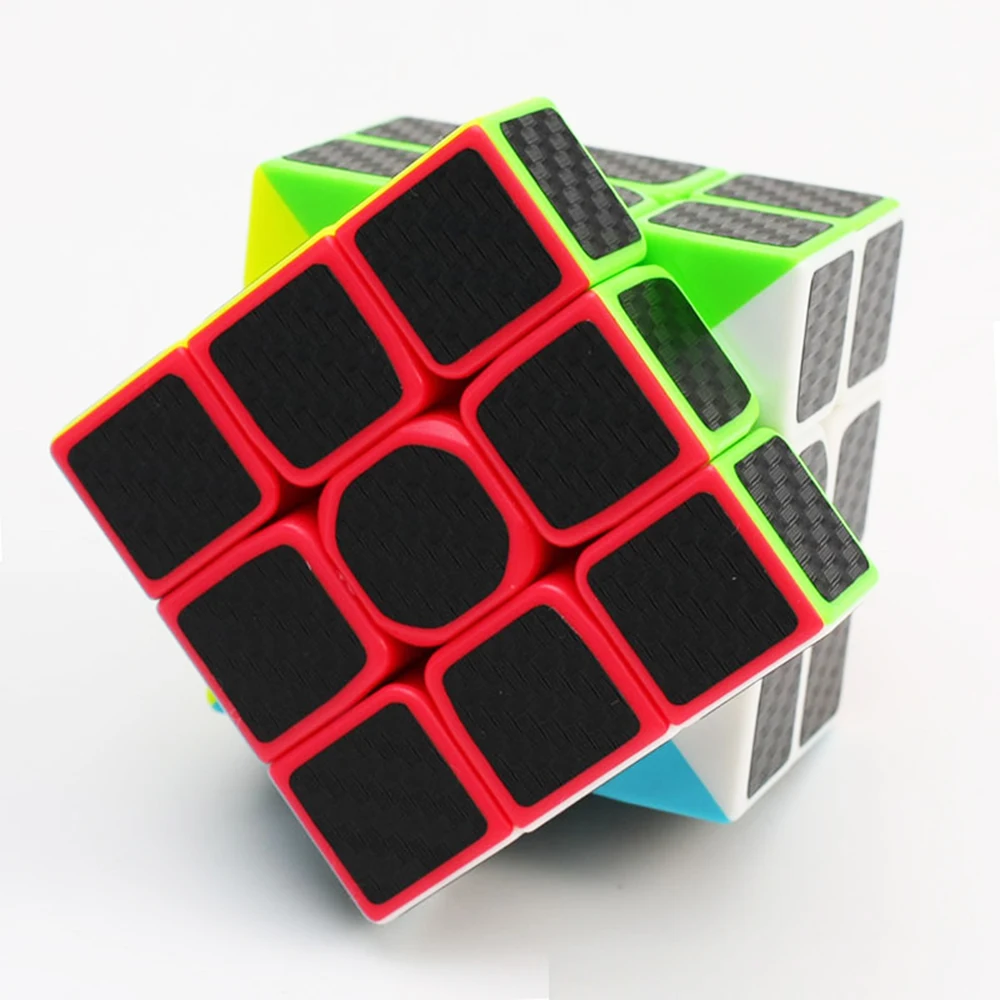 Высокое качество 3x3x3 Magic Cube углеродного волокна наклейки в форме Куба Скорость