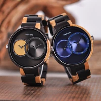 relogio masculino bobo bird luxury timepieces 2 time zone wood watch men ladies colorful band timepiece accessories christmas