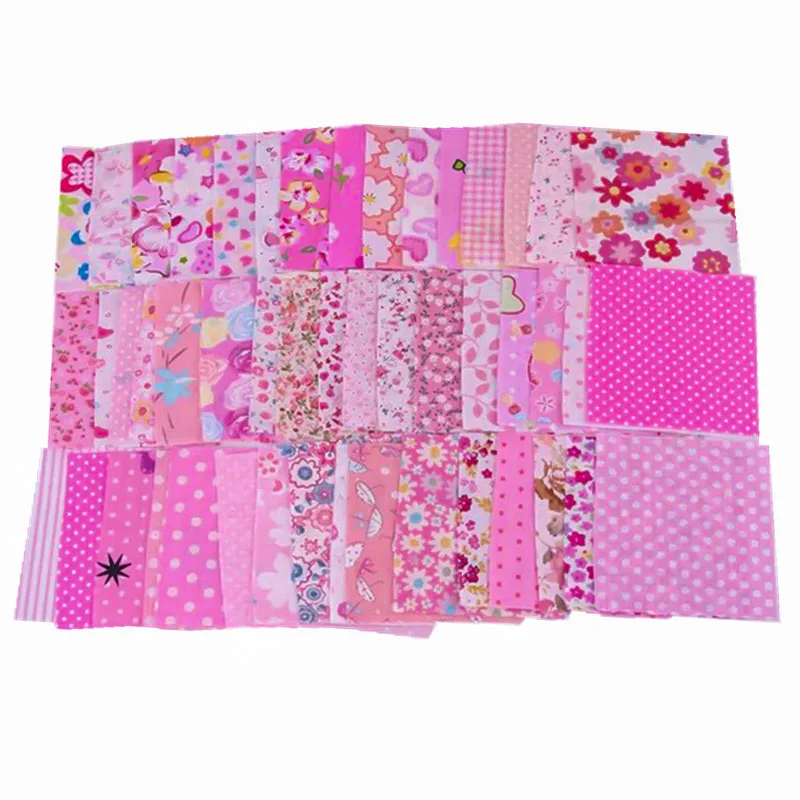 50Pcs Pink Series 5/7/30/50 шт хлопчатобумажная ткань Ассорти нарезана так, чтобы вы смогли жира четверти набор для шитья сумка Костюмы диван автомобиль DIY Декор Материал 10/25 см - Цвет: 50Pcs Pink Series