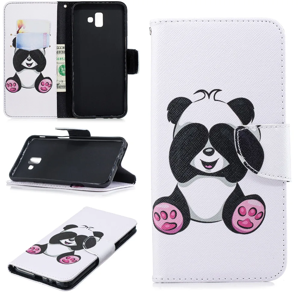 J6() кожаный чехол для samsung galaxy J4 J6 чехол A10 A20E A20 A30 A40 A50 A70 Coque для samsung J6 плюс кошелек флип-чехол