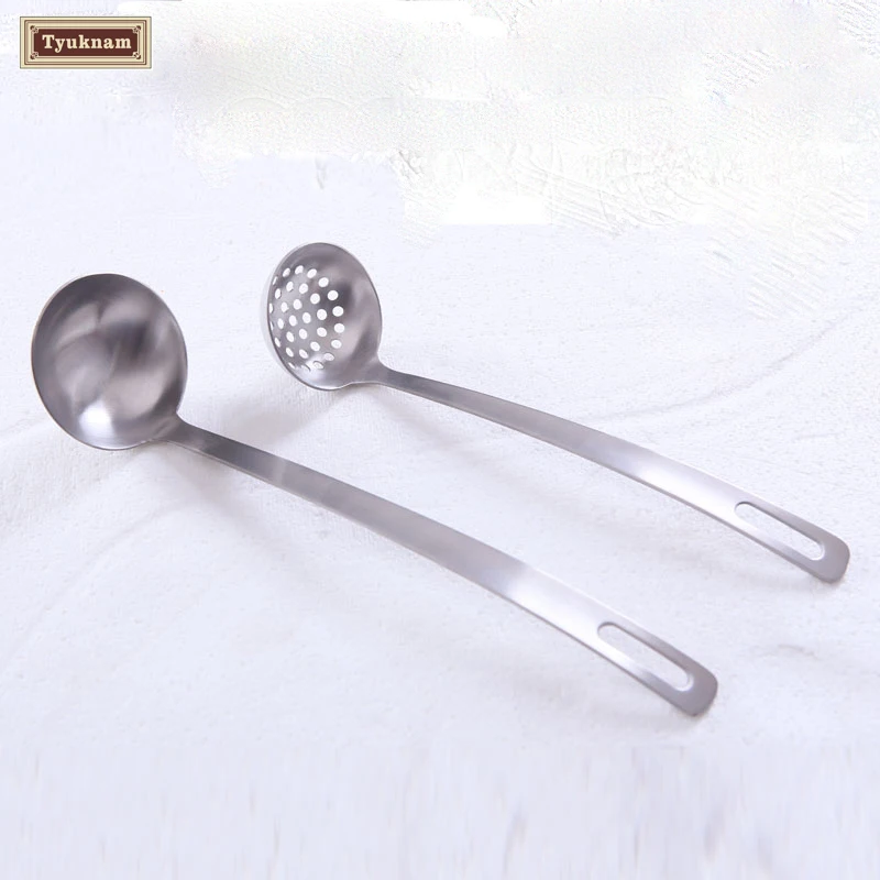 2 шт. половник дуршлаг Нержавеющая сталь Кухня Запчасти ложка висит Дизайн