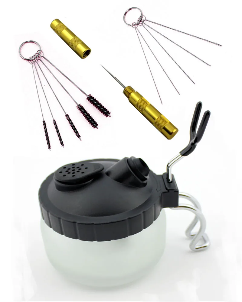 

JOYSTAR 4 SET Airbrush Spray Gun Wash Cleaning Tools Needle Nozzle Brush Glass Cleaning Pot Holder AB0801G51