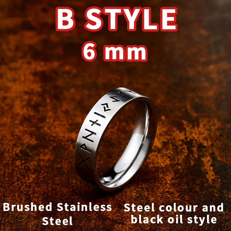 Bstyle-6mm BEIER, ширина 8 мм, модное кольцо Руна викингов, простые свадебные украшения для мужчин и женщин, подарок для влюбленных, Ретро стиль, Прямая поставка, BR-R105 - Цвет основного камня: Bstyle-6mm