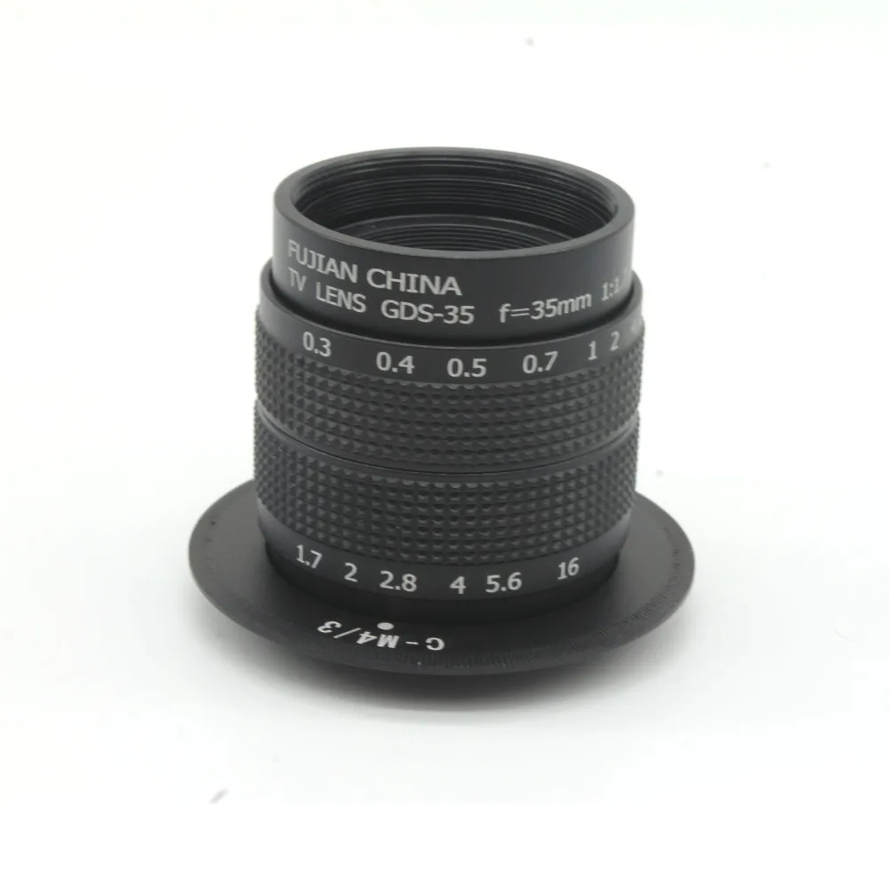 35 мм f1.7 C mount CCTV Lens + C- M4/3 Adapter Macro Ring для Olympus Panasonic Бесплатная доставка и номер