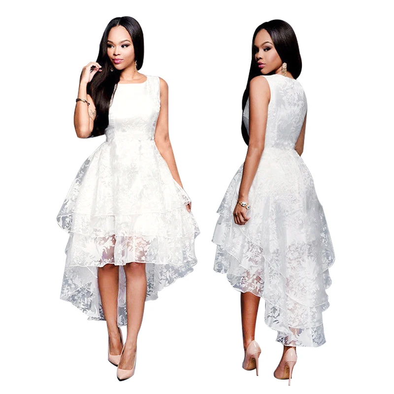 White Dress Mermaid 2019 Women Hollow Out Sleeveless Sexy Bodycon Elegant Skinny Floral Pattern Lace Dresses Vestido | Женская одежда