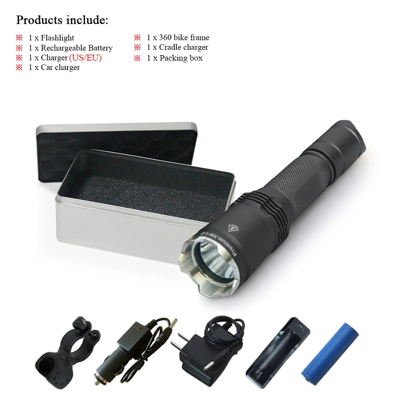 flashlight C-BOX Охотничий Тактический светильник со светодиодной вспышкой linterna xm l2 lanterna для самообороны, мигающий светильник militar, водонепроницаемый 18650 аккумулятор, Электрический фонарь - Испускаемый цвет: flashlight C-BOX
