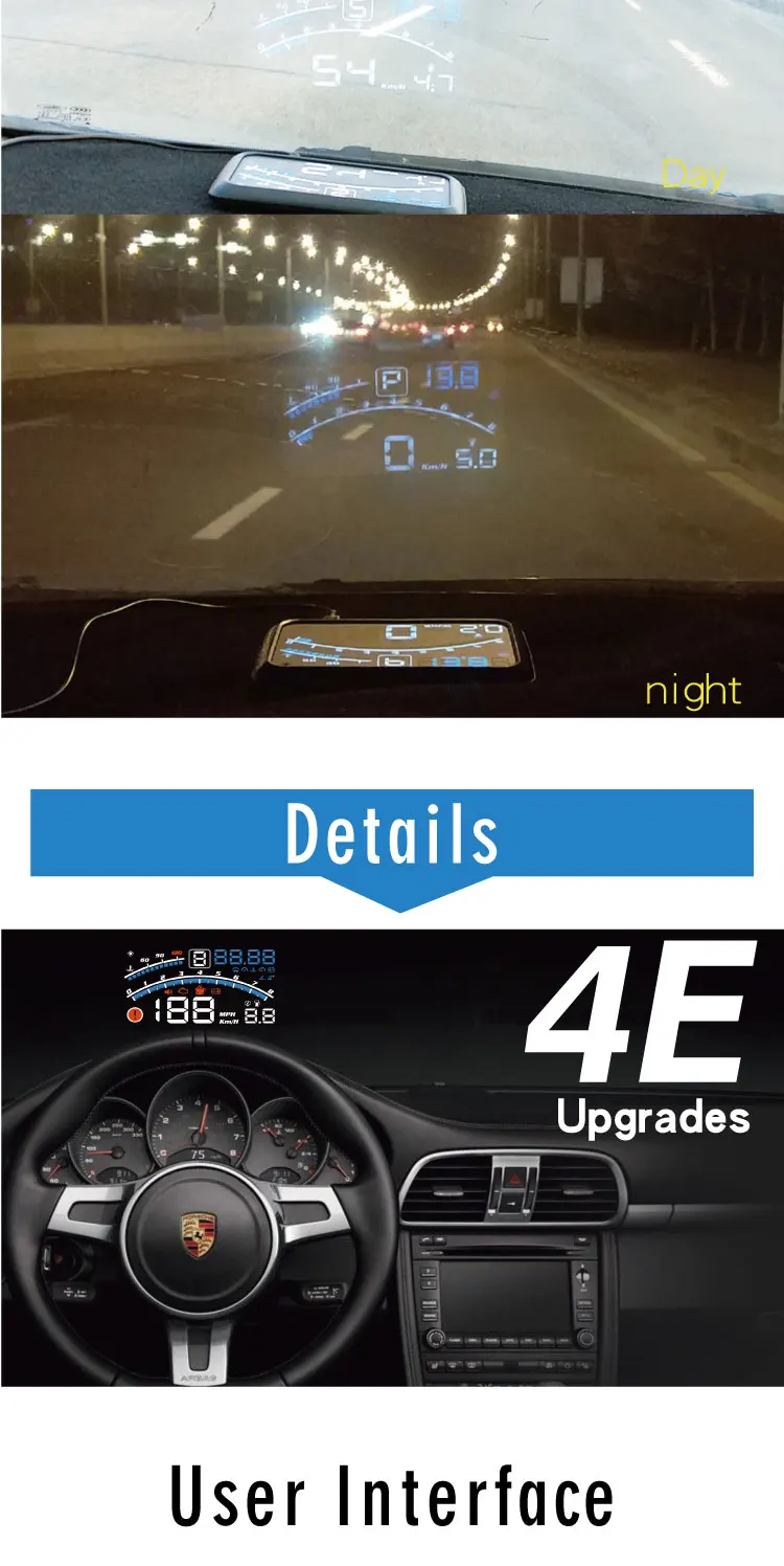 4E 5," автомобиль OBD2 II EUOBD HUD Дисплей превышение скорости Предупреждение Системы проектор лобовое стекло авто электронный автомобильный