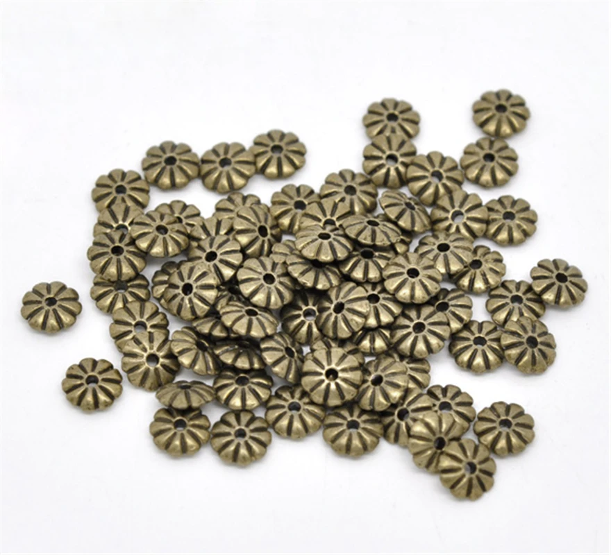 DoreenBeads 100 шт. античный бронзовый цвет цветок круглые бусины разделители фурнитура