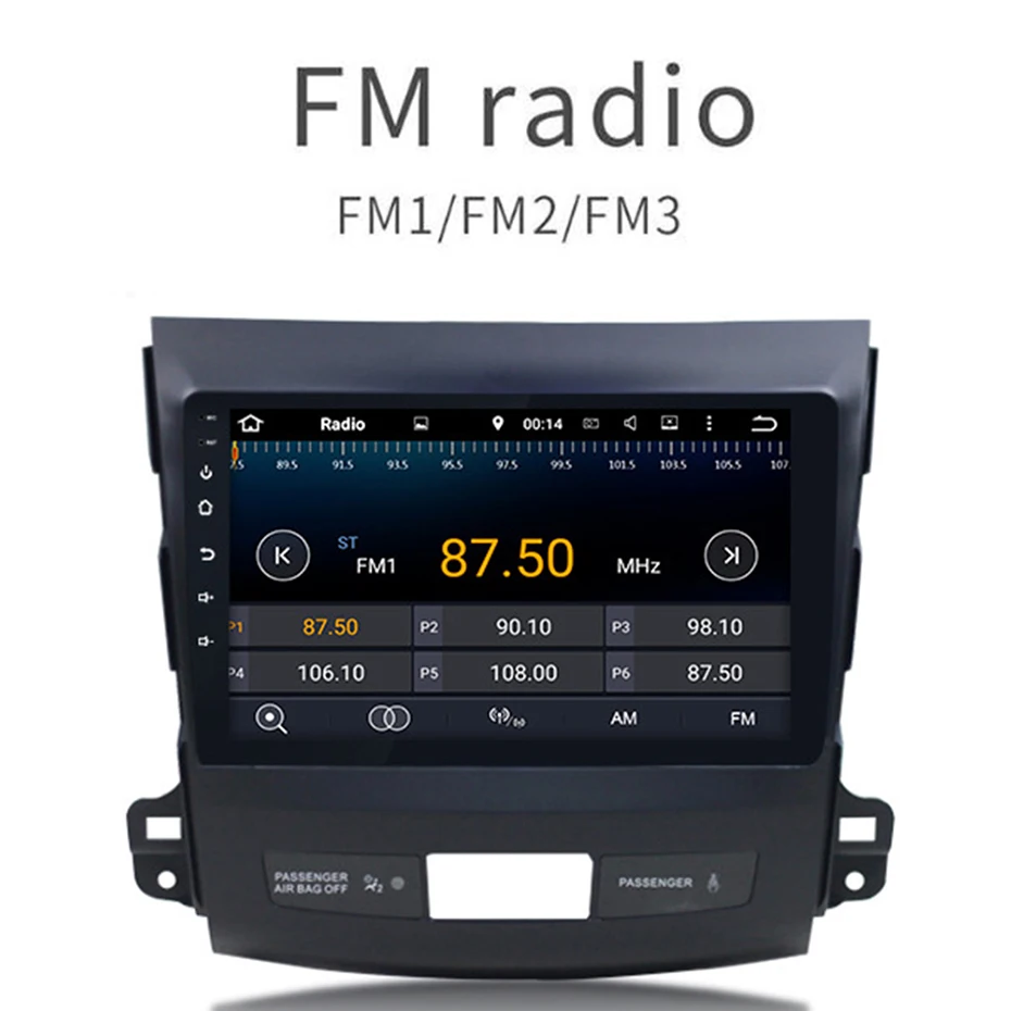 Автомобильный MP5 видеоплеер 2 + 16 ГБ 10 1 дюйма Android 9 Din радио Bluetooth для Mitsubishi Outlander