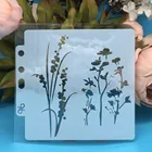 13 см Новый лист дерева DIY слойные трафареты настенная живопись фотография шаблон