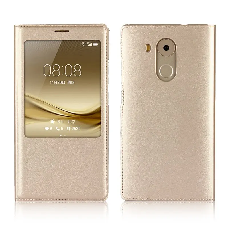 Мобильный телефон сумки для Huawei Mate 8 умный чехол с окошком кожаный откидной