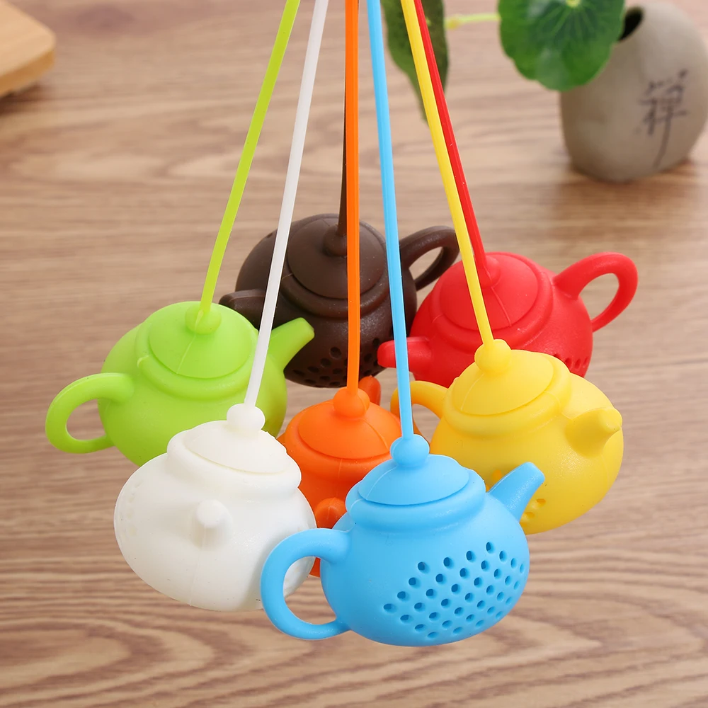 1PC 2019 NEW Teapot-Shape Tea Infuser Strainer Silicone Bag Leaf Filter Diffuser Kitchen Gadget Teaware Tools Supplies |