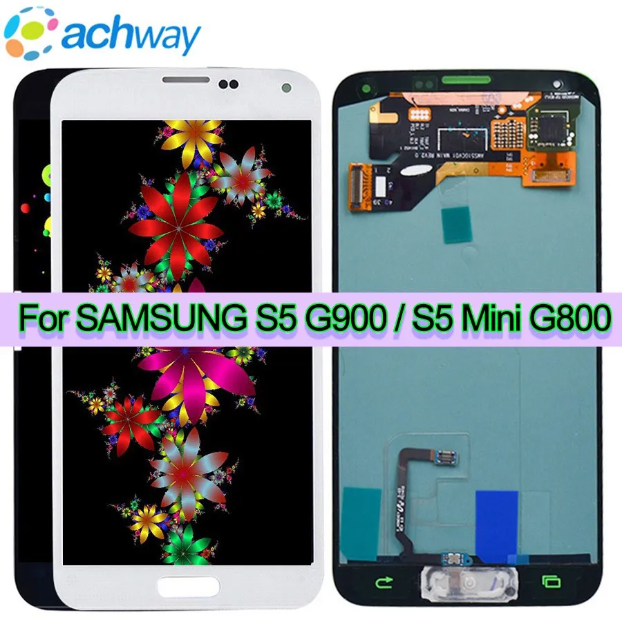 100% Протестировано для Samsung s5 lcd SM G900 с сенсорным экраном дигитайзер в сборе Galaxy S5
