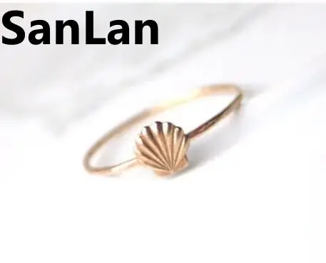 Простое элегантное повседневное изящное кольцо в виде раковины подарок на