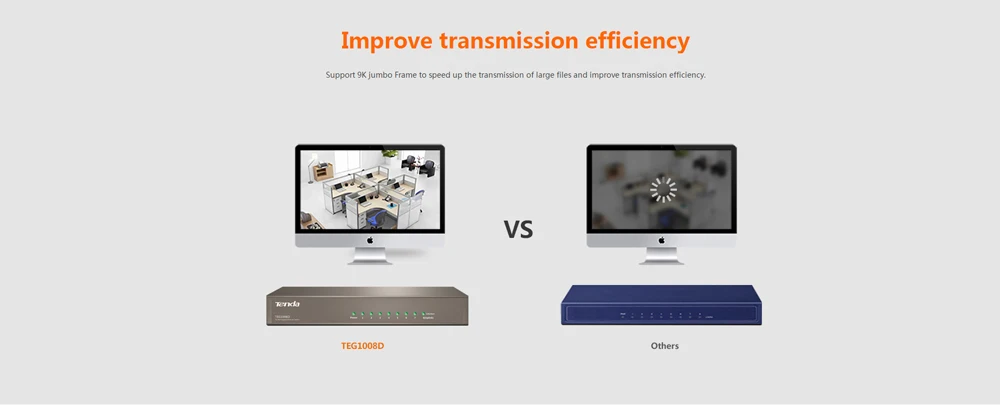 Tenda TEG1008D 9 Порты Gigabit Ethernet, 10/100/1000 Мбит коммутатор для интернет-сети, Auto MDI/MDIX
