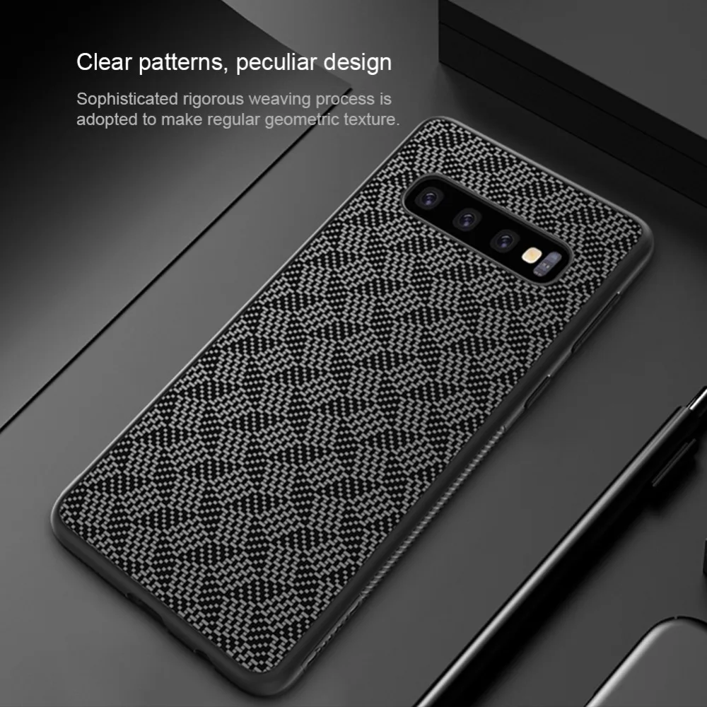 Чехол NILLKIN из синтетического волокна для Samsung Galaxy S10 Plus S10e карбоновый пластиковый